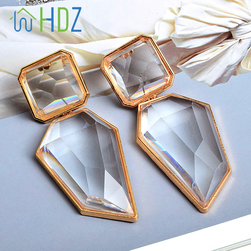 

New Crystal Clear and Pure Resin Earrings, Elegant Irregular Crystal Earrings, Women's High-end Jewelry, Women's Gifts