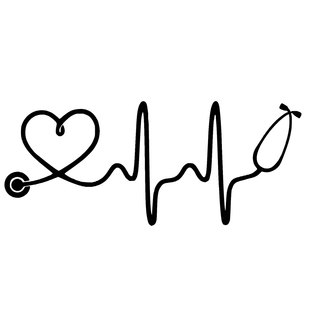 

Dawasaru Nurse Stethoscope Heartbeat Car Sticker Personalized Decal Laptop Suitcase Motorcycle Auto Accessories PVC,15cm*6cm