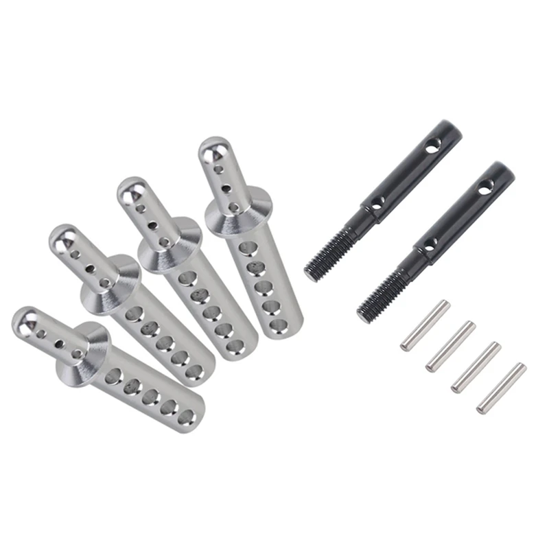 

4 шт. серебряные крепления для корпуса для HSP 94108 94111 94188 и 2 шт. жестких стальных передних задних портальных штыревых осей приводного вала