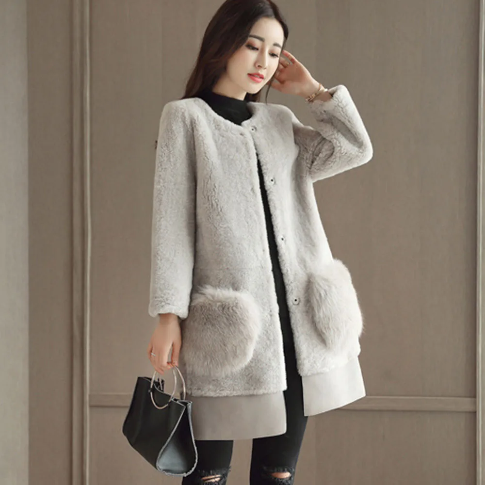 Женское осеннее плотное пальто из искусственного меха женское однотонное со
