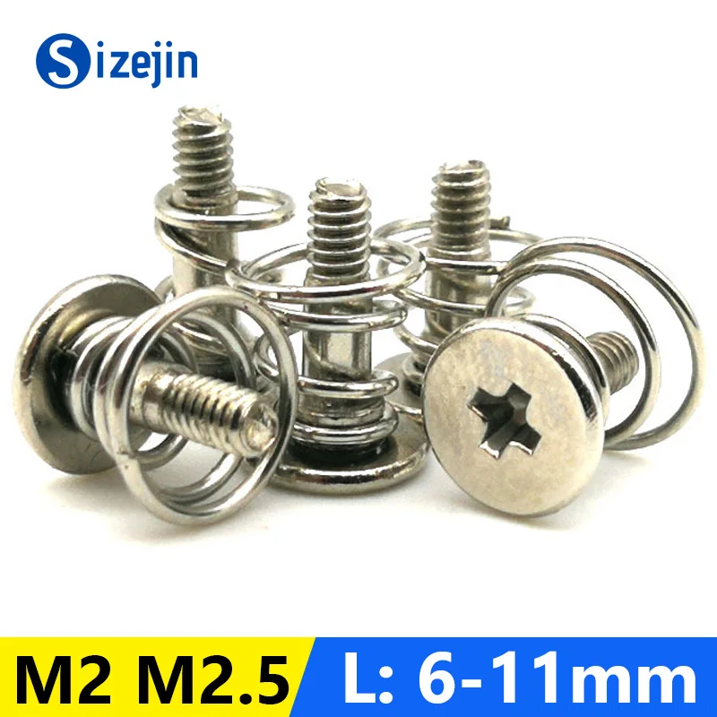 50PCS M2 M2.5 Springs Graphics Card Video Screw Phillips Computer CPU Mainboard Radiator Fixing Bolts Step Screws Dropshipping