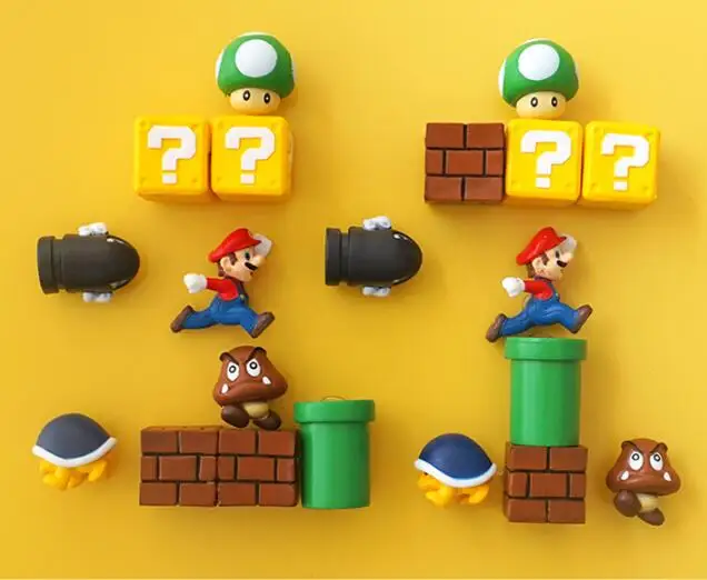 1X Супер Марио DIY стикер на холодильник магнит для детей 3D мультфильм игровой