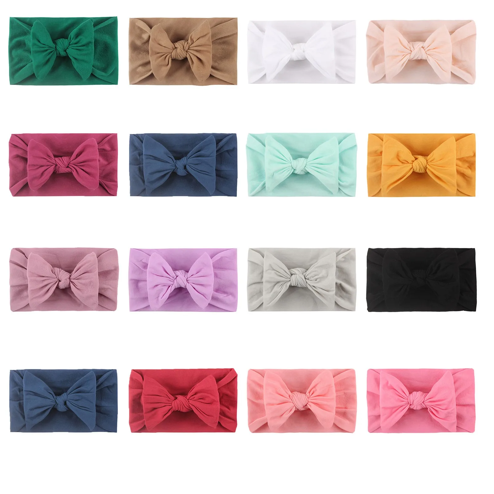 

16pc Newborn Baby Headbands Headwear Baby Girl Elastic Hair Kids Toddler Turban Knotted Bow Hairband Baby Shower Accessories#Q