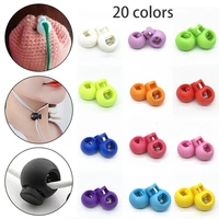 20pcs colorful ball round cord lock spring stop toggle stopper clip for sportswear shoes rope diy cord lanyard part
