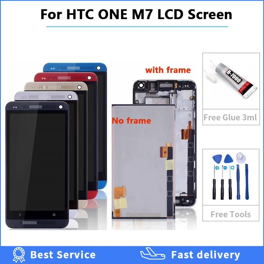 Высокое качество 801e lcd для htc One M7 дисплей 4 7 дюймов сенсорный экран замена