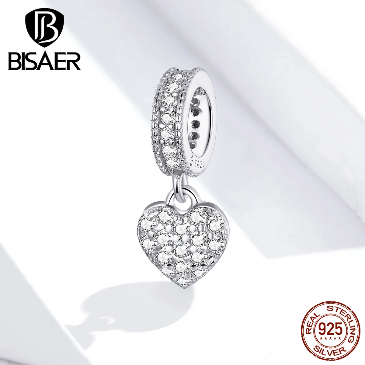 Подвеска в виде сердца из серебра 925 пробы с фианитом | Украшения и аксессуары