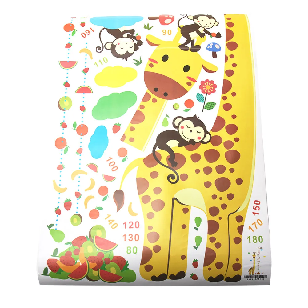Настенная Наклейка в детскую таблицу с измерением высоты фрукты линейка детская
