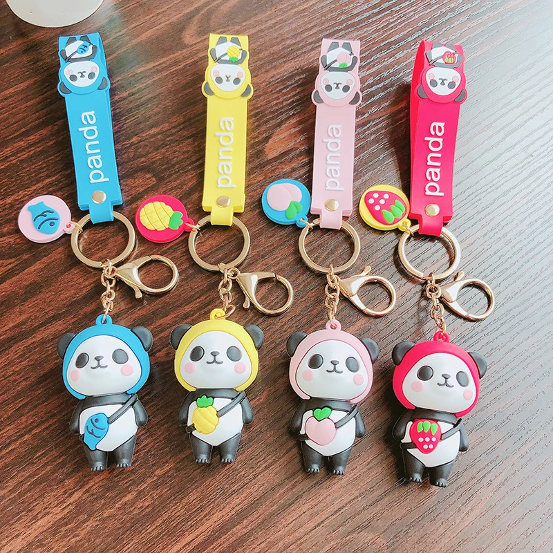 Креативный мультяшный брелок с милой пандой силиконовый кукольный животными для