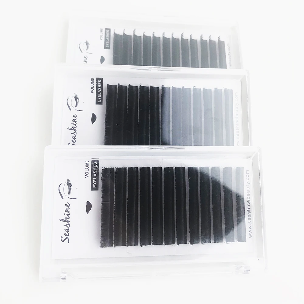 

Seashine Mix Length Easy Fanning Volume Mega Eyelashes Extension Auto Flowering Rapid blooming fans lashes Fast Delivery