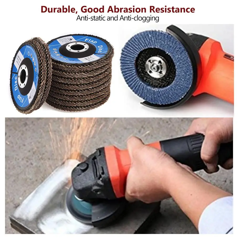 

10pcs 120 Grit Premium High Density Scrub Flap Disc Abrasive Grinding Wheels