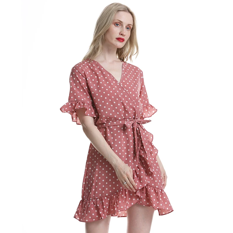 Платье в горошек платье с принтом женское сексуальное облегающее повседневное