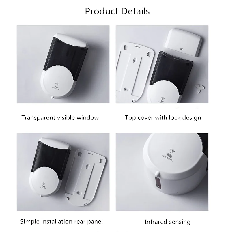 

ITAX New Style 600ML Toilet Automatic Soap Liquid Dispenser Sensor Fill Directly Wall -mounted Plastic