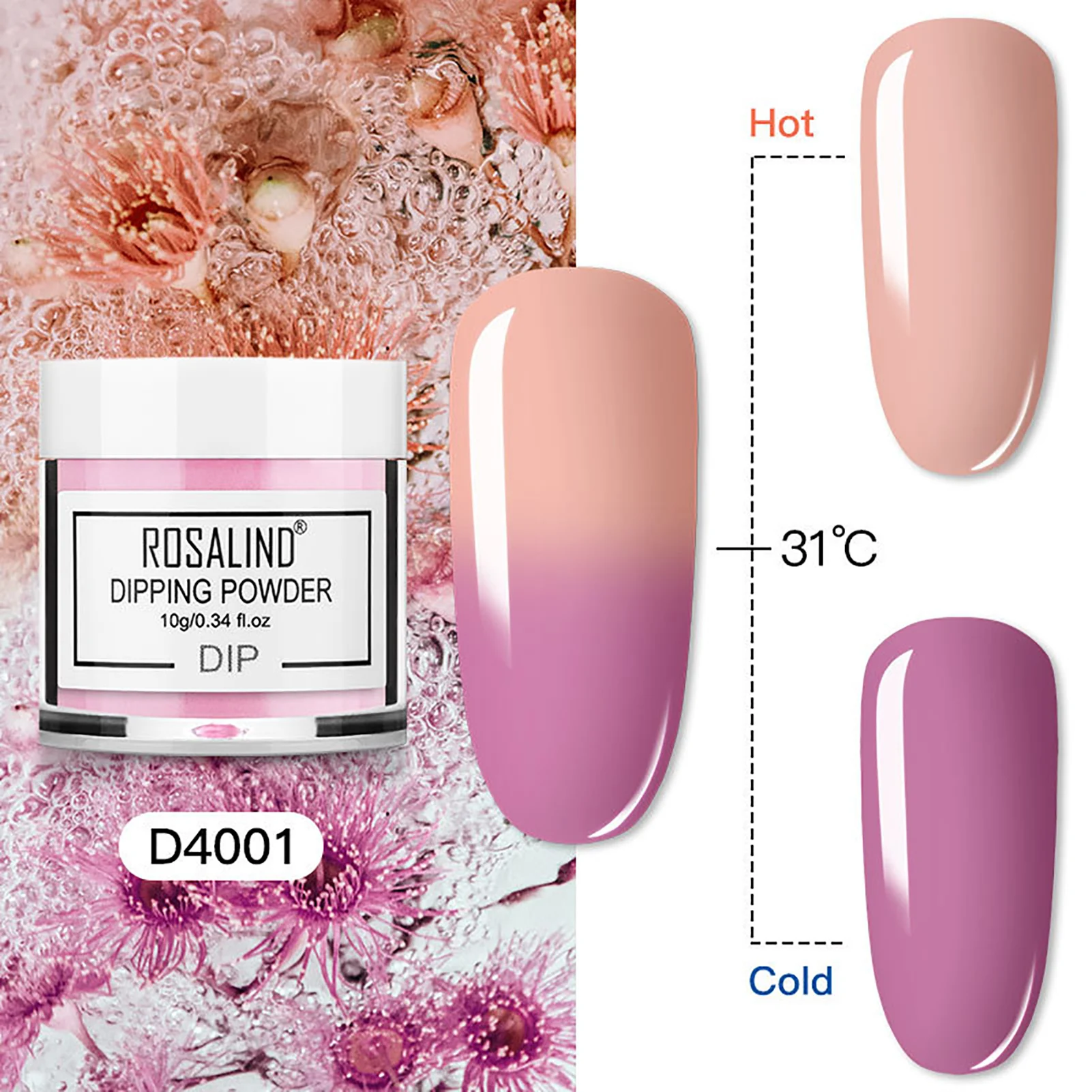 

4PCS Dipping Powder Set Temperature Change Nail Powder French Warm Manicure Powder Color Change Nail Dip Powder Kit