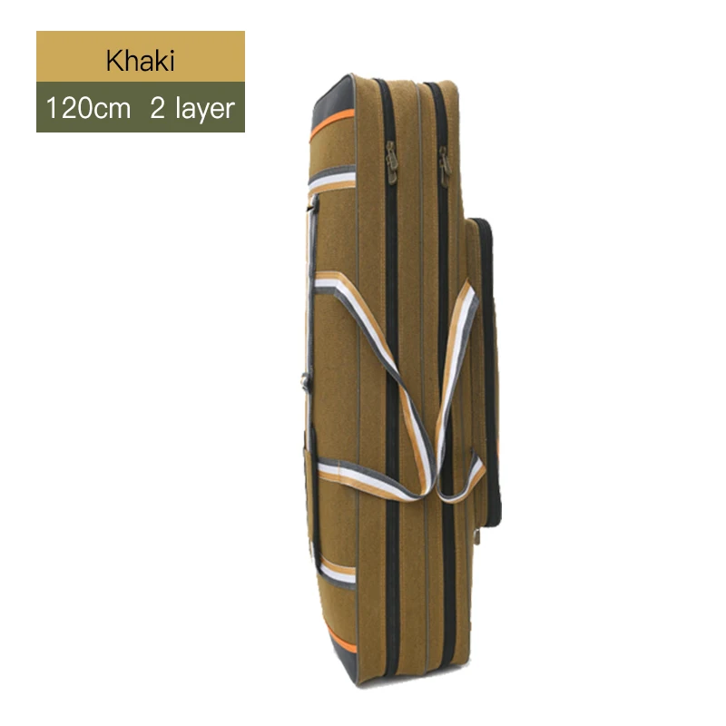 2 Layer 120cm Khaki 2/3/4 слоя из плотной ткани на открытом воздухе мешок рыболовной удочки Водонепроницаемый сумки для рыбалки рыболовные снасти сумка Многофункциональный рюкзак для рыбалки XA157G - Цвет: 2 Layer 120cm Khaki