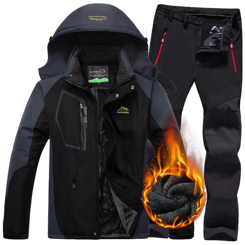 Мужские зимние водонепроницаемые куртки брюки для походов Походов Кемпинга лыж