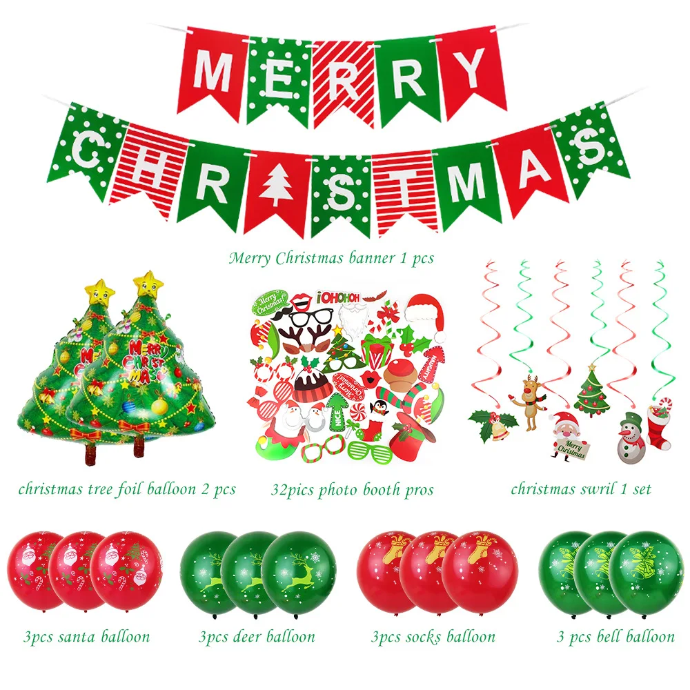 48pcs/lot Mreey Christmas Home Decoraton Santa Clause Helium Party Balloons Xmas Happy New Supplies Photo props | Дом и сад