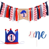 the nevy baseball themed first babys birthday banner baseball one hat garland chair flag cake topper baby shower party supplies