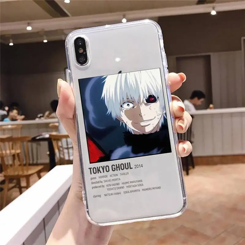 

Tokyo Ghoul Anime pattern Phone Case Transparent soft For iphone 5 5s 5c se 6 6s 7 8 11 12 plus mini x xs xr pro max