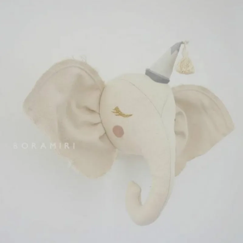 Ins скандинавские 3D голова героя мультфильма Креативные украшения детской комнаты фон стены стерео висящий орнамент - Цвет: Beige elephant