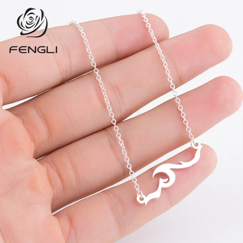 Женское колье с подвеской FENGLI ожерелье из нержавеющей стали подарок|Ожерелья