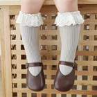 10 партлот из чесаного хлопка, модные подходящие ко всему осенне-зимние носки средней длины для новорожденных мальчиков и девочек