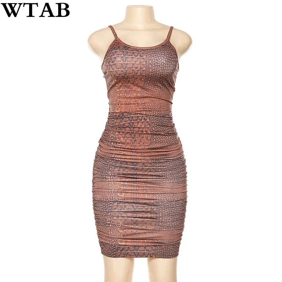 WTAN/осеннее модное стрейчевое тонкое мини-платье со змеиным принтом женские