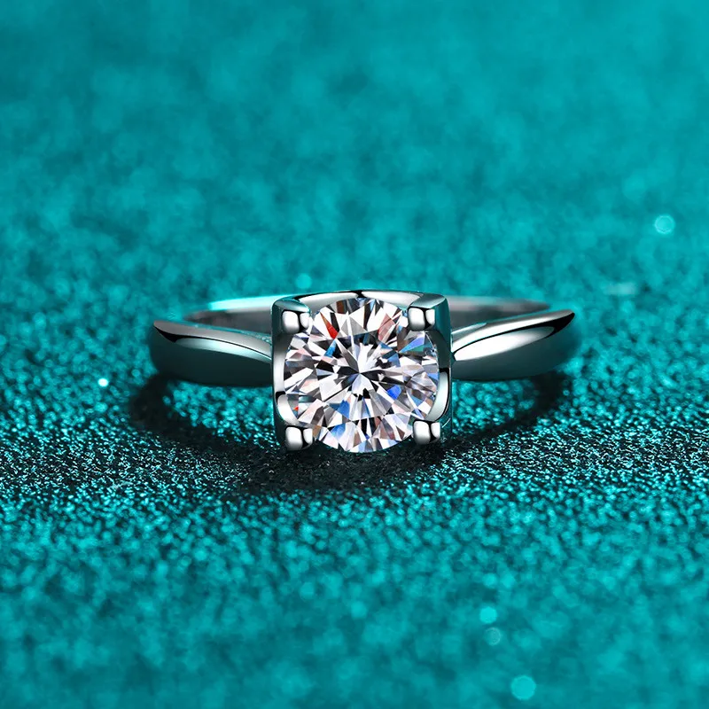 

Кольцо из серебра 0,5-2 карата с отличной огранкой и бриллиантом, прошедшее проверку, цвет D, с муассанитом, ювелирные изделия из твердого сере...