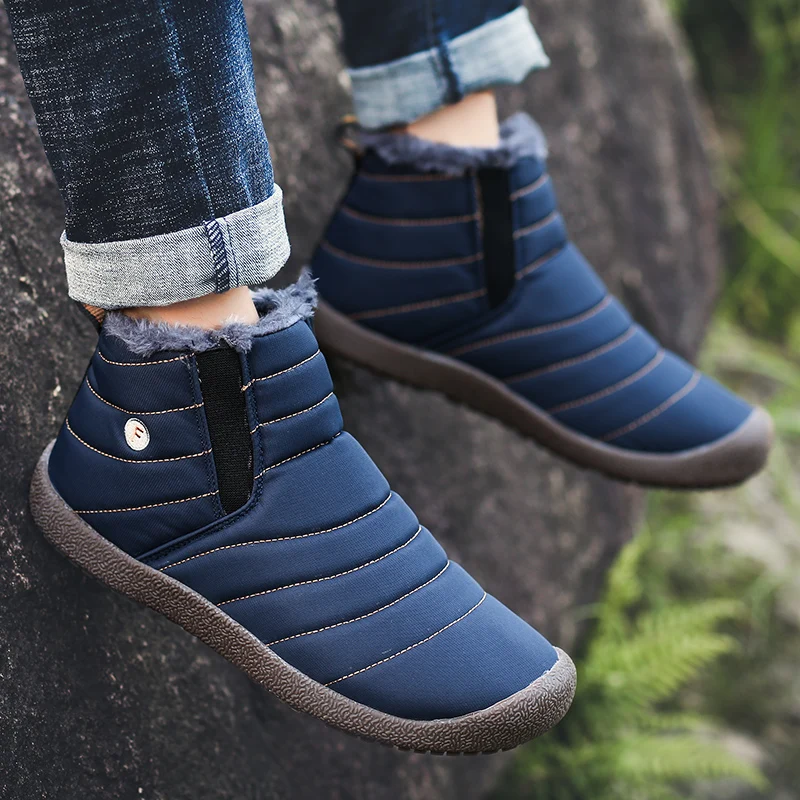 Кроссовки унисекс Зимние с низким вырезом теплые флисовые без шнуровки