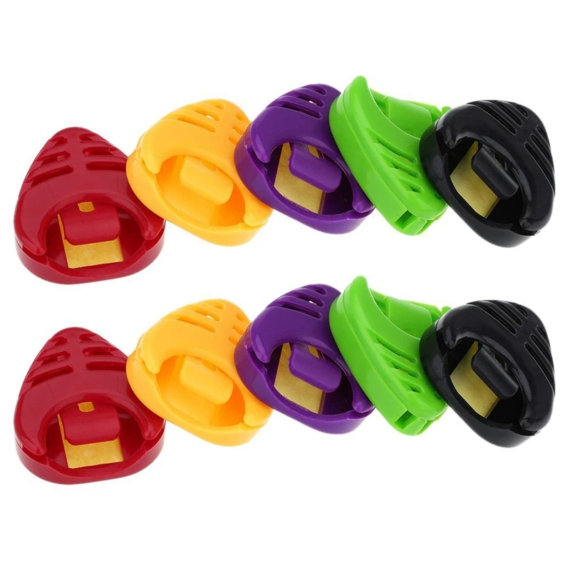 

Plactic Heart-Shaped Guitar Pick Plectrum Holder Cases 10Pcs Sticky And Portable