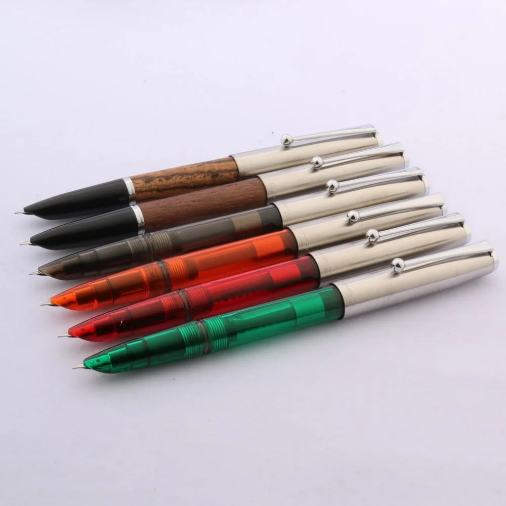 Фото Перьевая ручка JINHAO 51-A, Классическая, пластиковая, прозрачная, ручка, канцелярские принадлежности для офиса №2