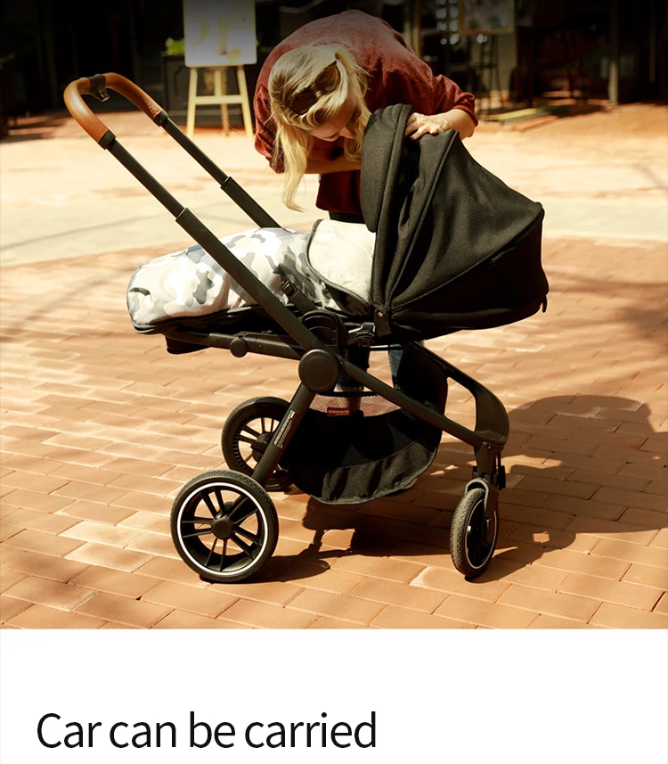 Роскошная детская коляска Babyfond 2 в 1 с высоким пейзажем, двусторонняя детская коляска, может сидеть в двух направлениях, корзина для сна, детская коляска