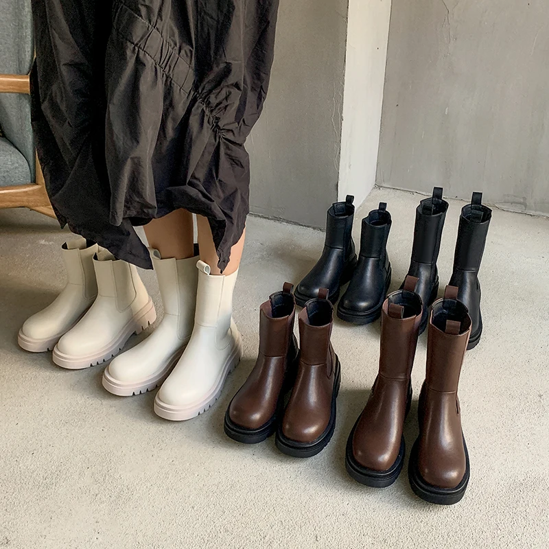 

HOT Women ankle boots superfine fiber plus size online celebrity autumn and winter shoes short plush lining winter Chelsea boots