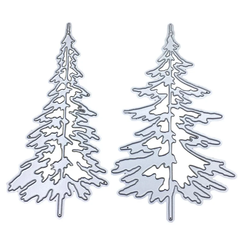 2 шт сосновые Вырубные штампы Merry Christmas Tree металлические штампы формы для DIY скрапбукинга альбом декоративные бумажные карточки ремесло