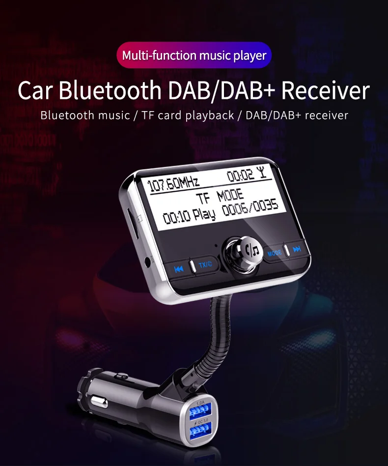 Jilang автомобильное радио DAB+ радио тюнер цифровой вещательный приемник с fm-передатчиком конвертер Plug and Play адаптер USB зарядное устройство