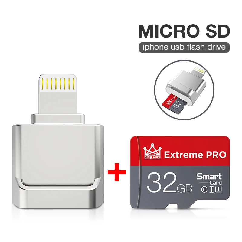 Новое поступление мини Usb флэш-накопитель для iPhone 7/7Plus/8/X Usb/Otg/Lightning 2 в 1 iOS внешний |