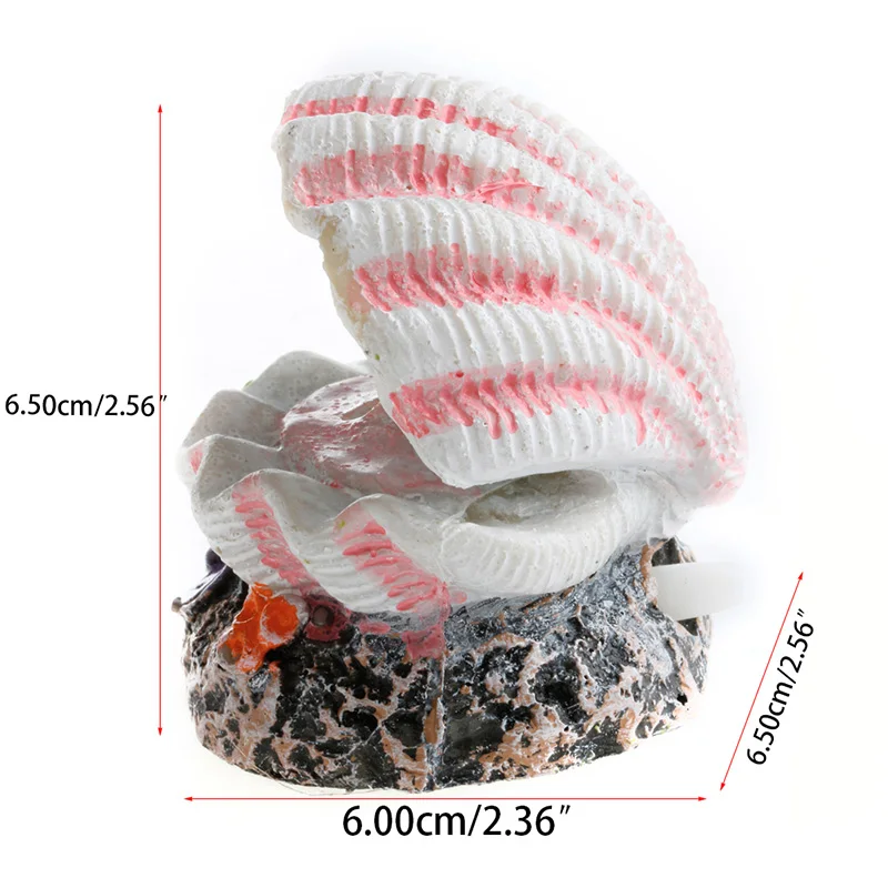 

Shell Pearl & Air Stone Aquarium Fish Tank Bubbler Shell Bubbling Ornament Decor P82D