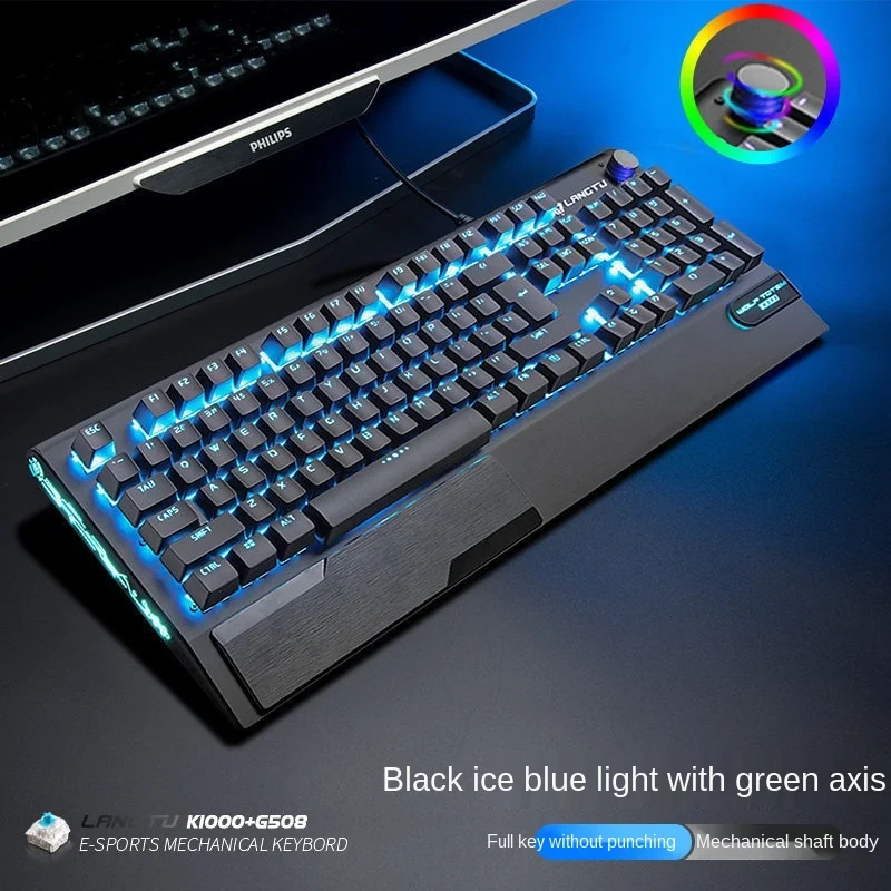 

Keyboard with Hand Rest Chicken Eating Mechanical Feeling Keyboard for PlayerUnknown's Battlegrounds Metal Computer