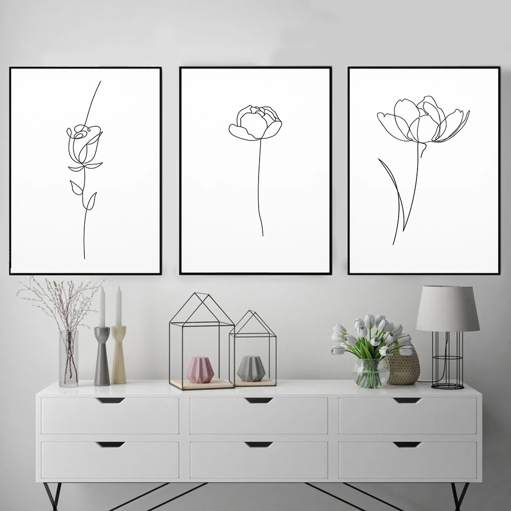 Художественная черно-белая фотография Daffodil галерея настенный постер с цветочной