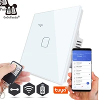 eu standard 1 way wifi app control type wall light controller smart home automation touch switch tuya