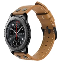 22mm high quality genuine leather watch bands for samsung gear s3 galaxy watch 46mmgalaxy watch 345mm smart watch strap