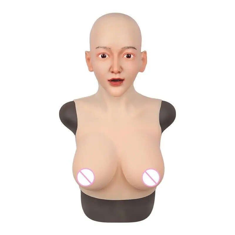 

Маска для макияжа, головной убор, силиконовое женское лицо с D-образной чашкой в форме груди, реквизит для косплея, для выступлений, трансвес...