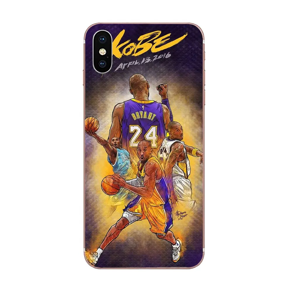 Lakers 24 для Apple iPhone 4 4s 5 5C 5S SE 6 6S 7 8 Plus X XS Max XR Мягкий Силиконовый ТПУ прозрачный индивидуальный рисунок