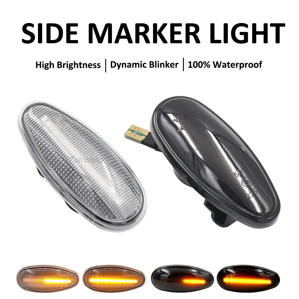 

2x LED Dynamic Side Marker Light Arrow Turn Signal Blinker Lamp For Mitsubishi Pajero Shogun 3 Sport K9 Galant Outlander Lancer
