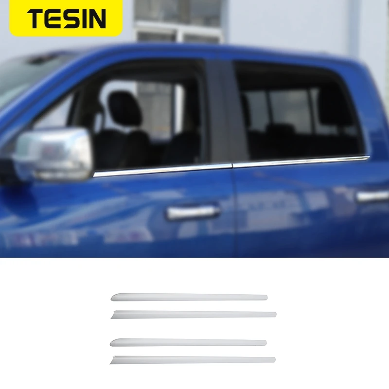 Декоративные Хромированные полосы TESIN из нержавеющей стали для окон автомобиля