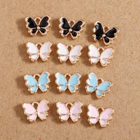 10pcslot 108mm enamel cute small butterfly charms for making pendants necklaces earrings diy handmade jewelry accessories