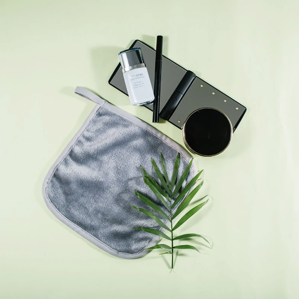 grey 1 шт., 20*20 см, квадратное Хлопковое полотенце для снятия макияжа с вешалкой, ткань из микрофибры, многоразовая салфетка для очистки лица, инструменты для ухода за кожей - Цвет: grey
