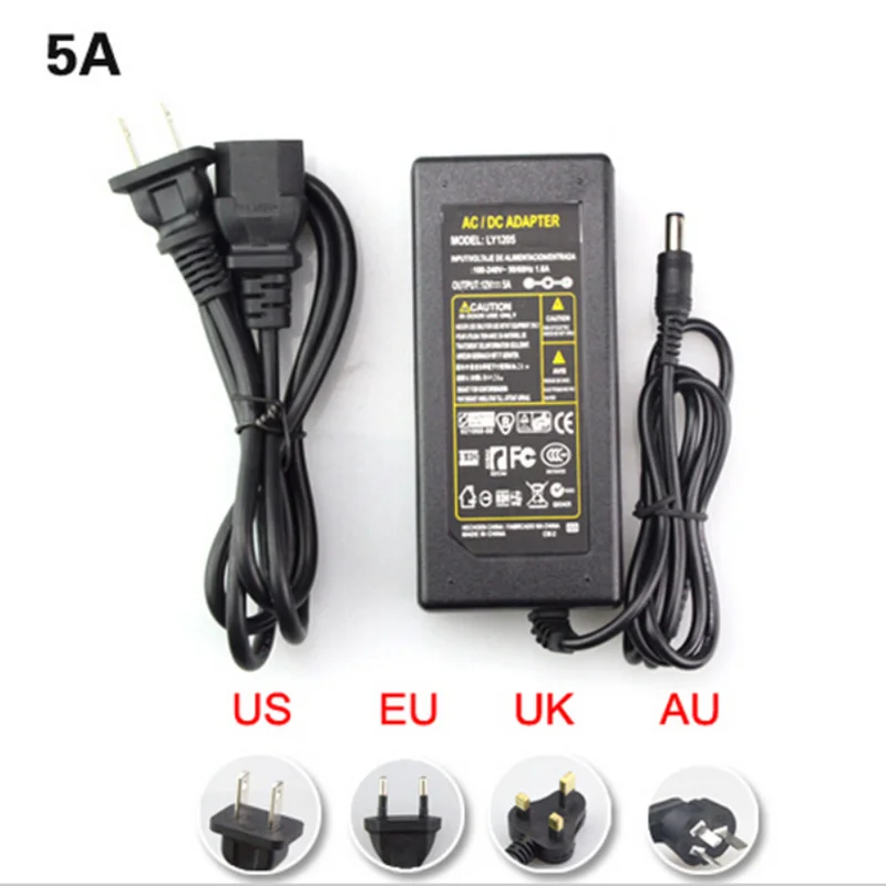 Новое поступление светодиодный Питание адаптер DC5V DC12V DC24V 1A 2A 3A 5A 7A 8A 10A для светодиодный полосы лампы освещения светодиодный Мощность драйвер штепсельной вилки
