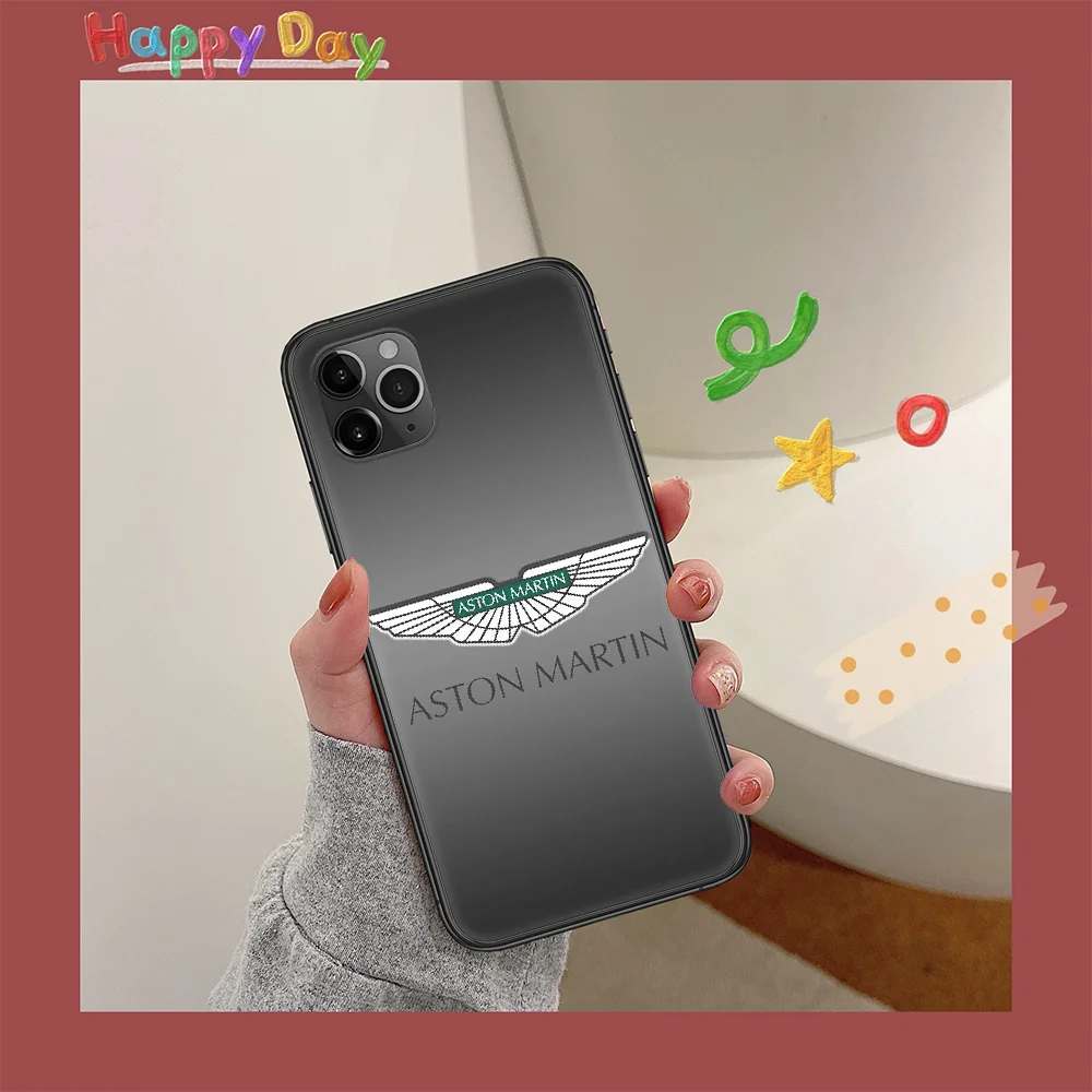 

Aston-martin car logo Phone Case For Iphone 11 12 Mini PRO XR X XS MAX 6 6s 7 8 Plus 4 5 5s SE 2020 black Hoesjes Luxury Prime