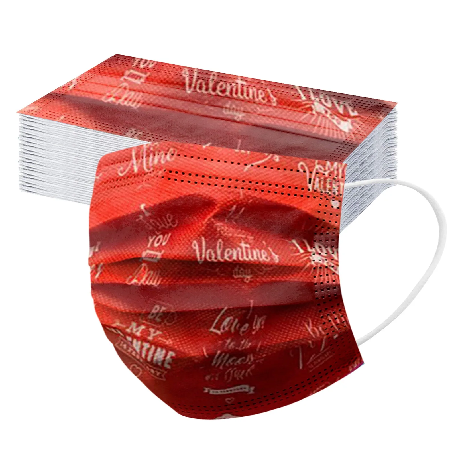 Маска одноразовая 3-слойная для косплея дышащая маска взрослых с рисунком сердца