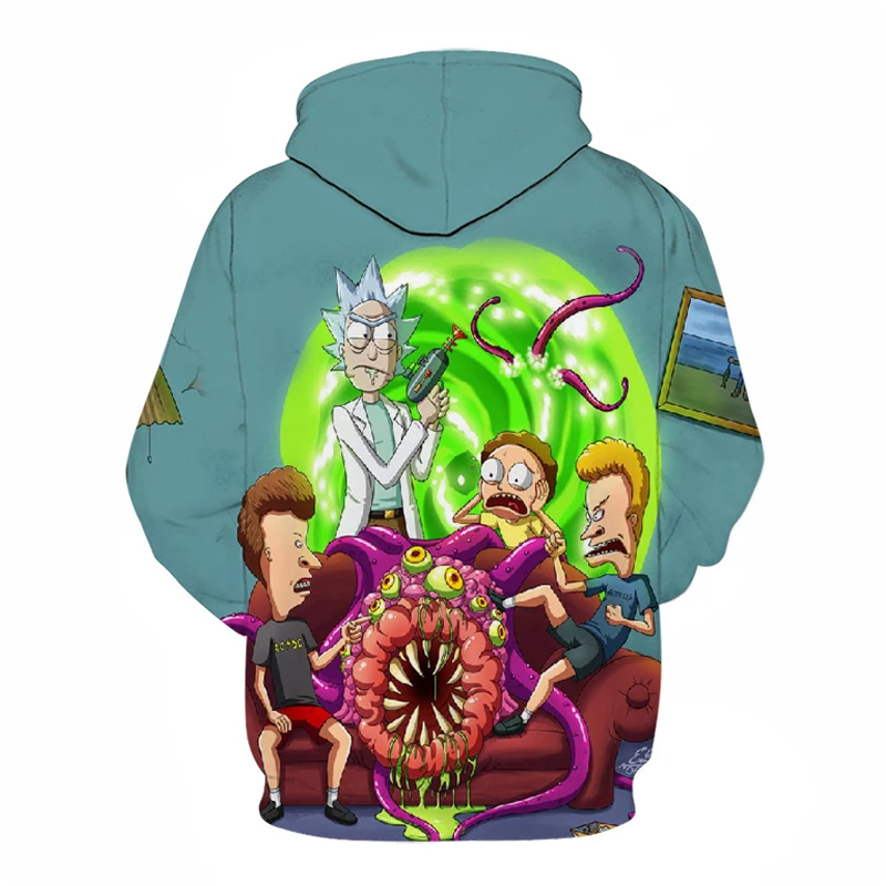 Аниме Толстовка Забавный 3D принт Рик Морти Сумасшедший учёный Хэллоуин уличный